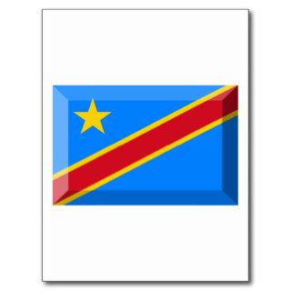 Congo Democratic Republic Flag Jewel Post Card