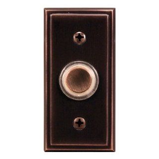 Heath/Zenith 601 AC Wired Push Button with Recessed Mount and Halo Lighted Center, Antique Copper   Doorbell Push Buttons  