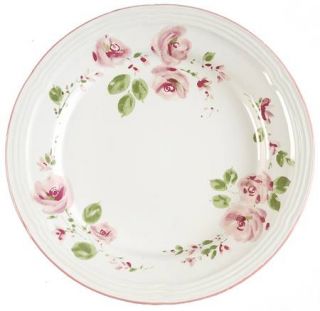 Gibson Designs Gid109 Salad Plate, Fine China Dinnerware   Pink Flowers,Embossed