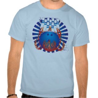 bowling ball with flames tee shirts