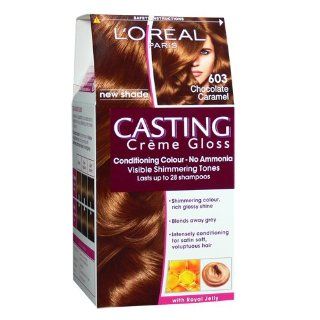 L'Oral Casting Creme Gloss Hair Colourant New (603 Chocolate Caramel)  Chemical Hair Dyes  Beauty