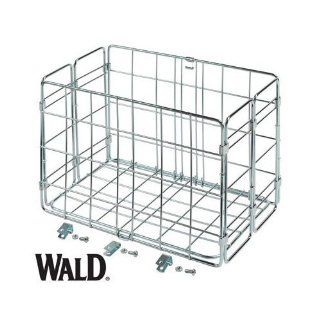 Wald 582 White Rear Folding Basket 12.75" x 7.25" x 8.5"  Bike Baskets  Sports & Outdoors