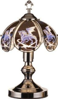 OK LIGHITNG OK 603SR US17 SP3 14.25 in. Blue Unicorn Touch Lamp   Table Lamps