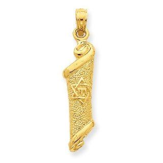 14k Gold Torah with Star of David Pendant Jewelry