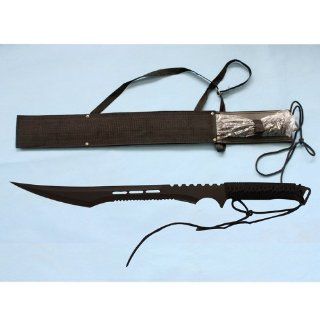 27" Stainless Large Full Tang Blade Secret Ninja Zombie Sword Knife Machete w/ Sheath  Martial Arts Ninja Weapons  Sports & Outdoors