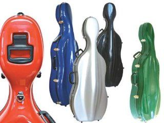 Sinfonica Z Tec Fibreglass 4/4 Cello Case with Wheels, SILVER Musical Instruments