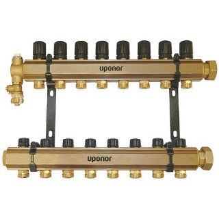 Uponor Wirsbo A2610800 TruFLOW Classic Manifold Assembly with B amp; I Valves Radiant Heating amp; Cooling, 8Loop   Heaters  
