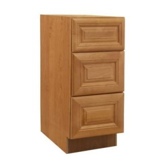 Home Decorators Collection Assembled 18x28.5x21 in. Desk Height Base Cabinet with 3 Drawers in Laguna Cinnamon DDR18 LCN