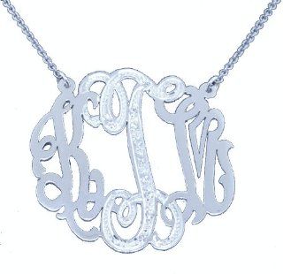 Personalized 35MM Nameplate Necklace Sterling Silver or Gold Plated Silver. With 18 inch chain. RMC Worldwide Jewelry