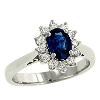 Classique Creations "Princess Diana" Sapphire and Diamond Ring Jewelry