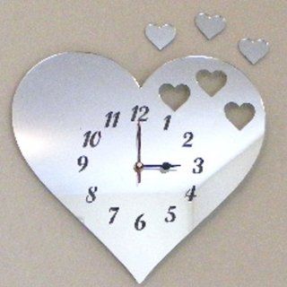 Hearts out of Heart Clock Mirror 35cm x 30cm   Wall Clocks