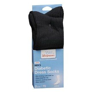  Men's Diabetic Dress Crew Socks, Black, Sizes 7 12, 3 pr Health & Personal Care