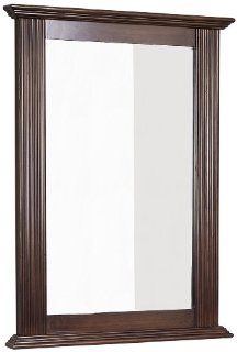 American Imaginations 26 24 Inch by 32 Inch Rectangle Wood Framed Mirror, Distressed Antique Walnut Finish   Shelving Hardware  
