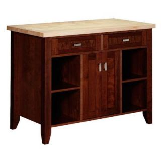 Strasser Woodenworks Provence 48 in. Kitchen Island in Chocolate Cherry with Maple Top 49.513.2
