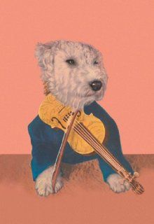Buy Enlarge 0 587 11816 4C12X18 Dog with Violin  Canvas Size C12X18   Prints