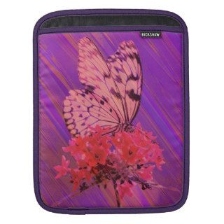 Flower and Butterfly in Pink and Purple iPad Sleeves