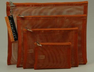 Two's Company Brilliant Shimmer Orange Mesh Zipper Bags 4 Travel Gift NEW  Other Products  
