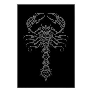 Dark Tribal Scorpion Print