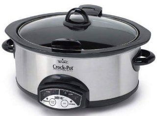 Rival SCVP609H SS 6 Quart Programmable Slow Cooking Crock Pot Cooker, Stainless Steel Kitchen & Dining