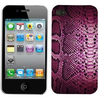 Apple iPhone 4 4S Pink Snake Skin Hard Case Phone Cover Cell Phones & Accessories