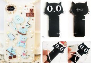 Crystal Pearl 3D Baby Bear Heart DIY Handmade Coque Case for Samsung Galaxy Note 2 (Package Included Cord Wrap) Cell Phones & Accessories