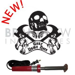 Branding Iron   Electric Unit BN 502U Personalized Skull and Cross Hammers Design   Soldering Irons  