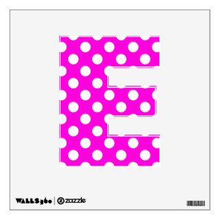 Hot Pink Polka Dot Letter E Wall Decal