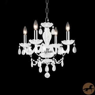 Christopher Knight Home Crystal Four Light 40 Watt White Chandelier Christopher Knight Home Chandeliers & Pendants