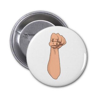 Fist Closed Hand Sign Gesture 2 Pinback Button