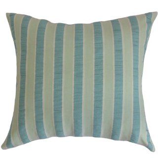 The Pillow Collection Pellston Stripes Pillow, Blue Green   Throw Pillows