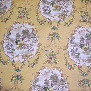 54" Wide Fabric County Fair with Rooster (Curry Background), P/Kaufmann Toile Fabric By the Yard  Other Products  