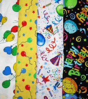 Set of 4 FAT QUARTERS Fabric ~ BIRTHDAY THEME ~ Quilt ~ Crafts ~ Sewing  Other Products  