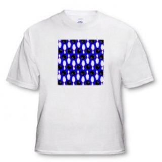 Janna Salak Designs Bowling   Blue Bowling Print   T Shirts Novelty T Shirts Clothing