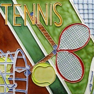 8" x 8" Sport Tennis Art Tile in Multi