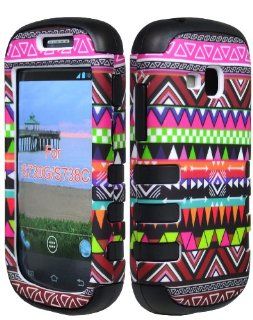 BasTexWireless Bastex Hybrid Case for Samsung Galaxy Centura S738c   Black Silicone / Tribal Hard Snap on Cover Cell Phones & Accessories