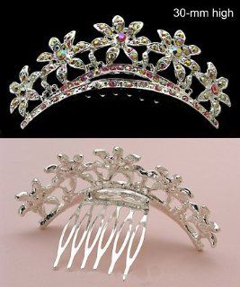 Flower Girl Pageant Princess Crown Tiara Hair Comb T24  Beauty