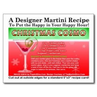 Christmas Cosmopolitan Martini Recipe Postcard