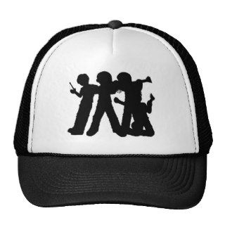Rock Band Silhouette Trucker Hats