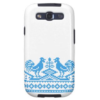 Blue Rooster cross stitch Samsung Galaxy S3 Covers