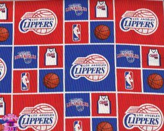 44" NBA Los Angeles Clippers Checker Cotton Fabric By The Yard