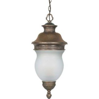 Glomar Luxor   3 Light   17 in.   Hanging Lantern   with Satin Frost Glass Platinum Gold HD 882