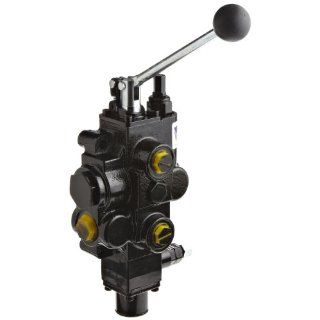 Prince RD516CF5A4B1 Directional Control Valve, Monoblock, Cast Iron, 1 Spool, 4 Ways, 3 Positions, Tandem, Pressure Release Detent 2 Position Detent, Spool "In" and "Out", Spring Center Spool, Lever Handle, 3000 psi, 30 gpm, In/Out #12