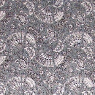 44" Wide Fabric "Orient Fan & Paisley in Gray" Fabric By the Yard  Other Products  