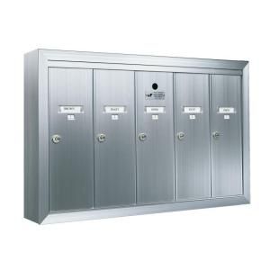 Florence 1250 Vertical Series 5 Compartment Aluminum Surface Mount Mailbox 12505SMSHA