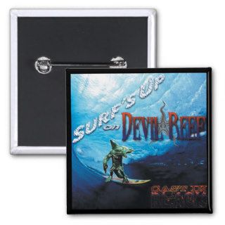 CAST IN BLACK Surf's Up on Devil Reef Promo Badge Pins
