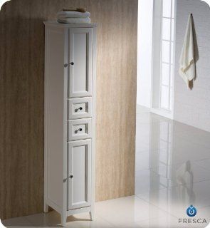 Oxford 14" x 68" Bathroom Linen Cabinet Finish Antique White