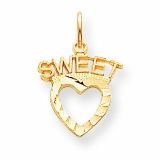 Genuine 10K Yellow Gold Sweet Heart Charm 0.6 Grams Of Gold Mireval Jewelry