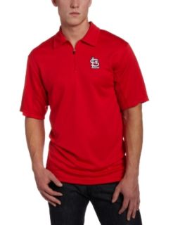 MLB Men's St. Louis Cardinals Logo Tech 1/4 Zip Polo (Athletic Red, Small)  Sports Fan Polo Shirts  Sports & Outdoors