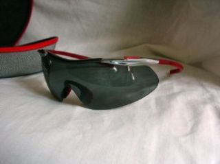 Nike V.Carbon Max Sunglasses   EV0158 601 (Red Frame w/ Clear and Grey Lens) Clothing