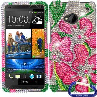 Gizmo Dorks Hard Diamond Skin Case Cover for the HTC One M7, Green Lily Cell Phones & Accessories